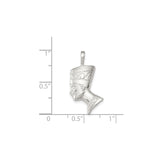 Sterling Silver Nefertiti Pendant with Egyptian Profile Charm, African Heritage Jewelry