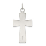 Sterling Silver Latin Cross Pendant with Beveled Edge and High Polish Finish