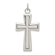 Sterling Silver Latin Cross Pendant with Beveled Edge and High Polish Finish