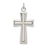 Sterling Silver Latin Cross Pendant with Beveled Edge and High Polish Finish