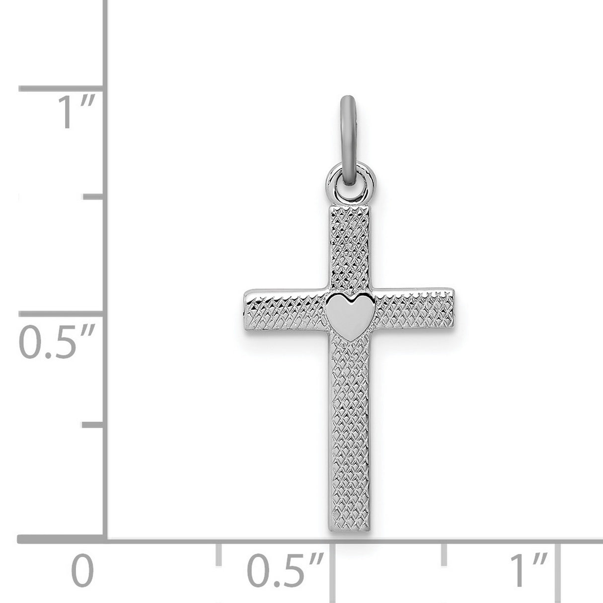 Heart Cross Charm Pendant in Real 925 Sterling Silver