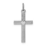 Heart Cross Charm Pendant in Real 925 Sterling Silver