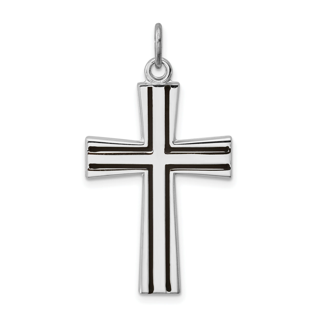 Enameled Latin Cross Charm Pendant in Real 925 Sterling Silver