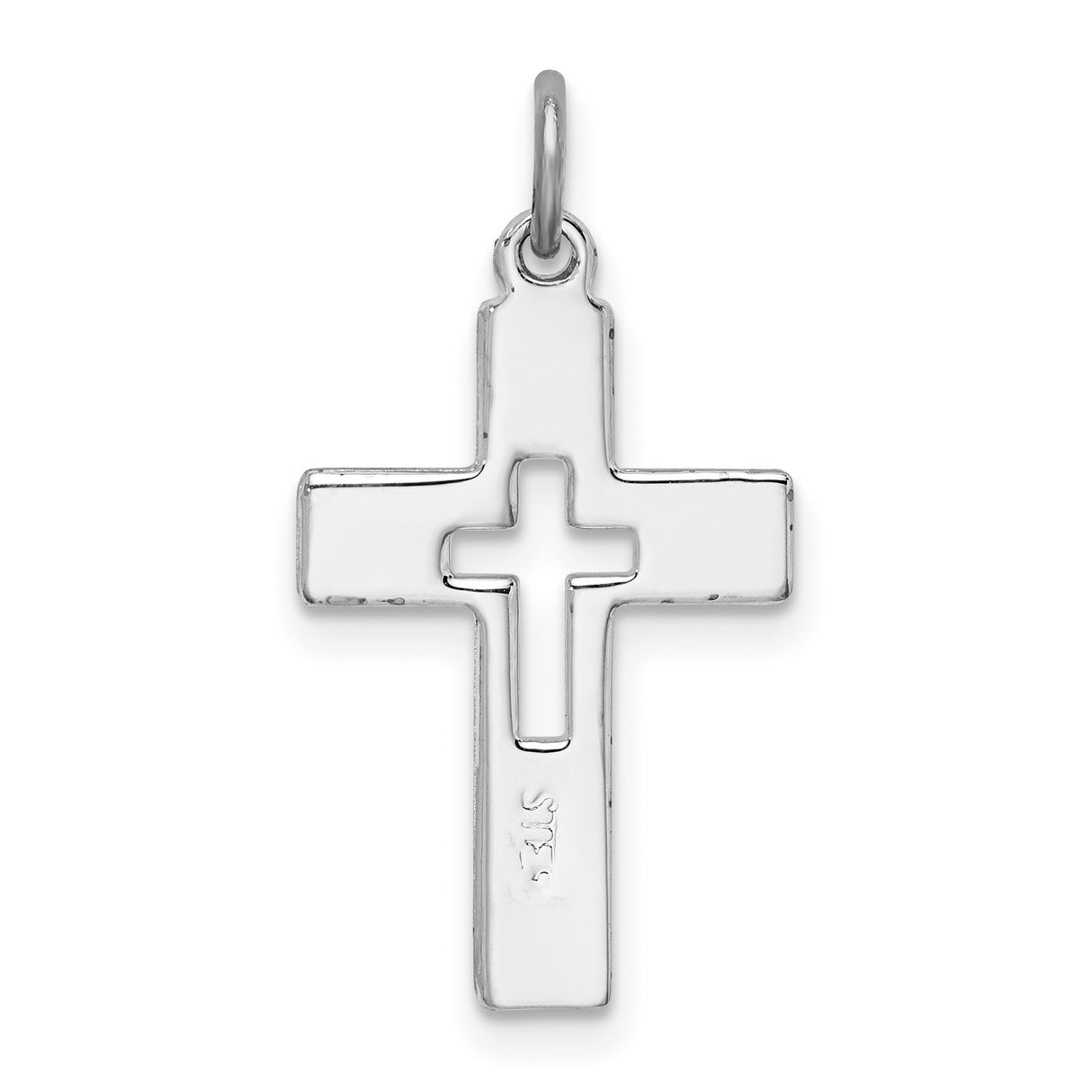 Cut-out Cross Charm Pendant in Real 925 Sterling Silver