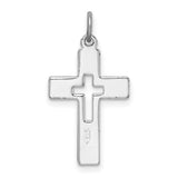 Cut-out Cross Charm Pendant in Real 925 Sterling Silver