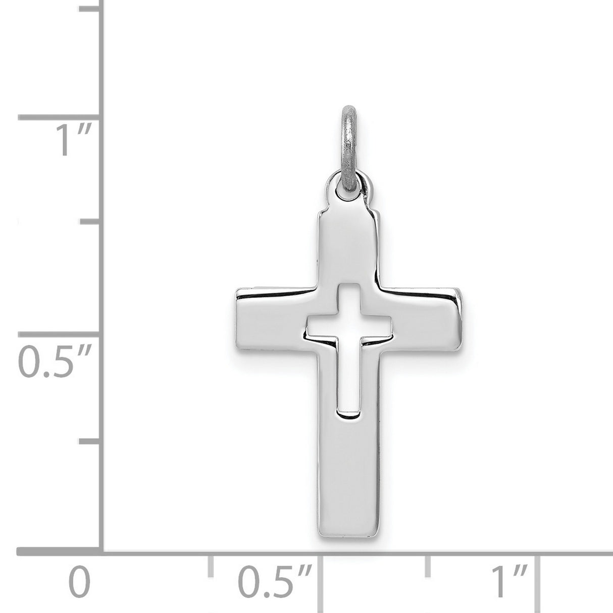 Cut-out Cross Charm Pendant in Real 925 Sterling Silver