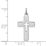 Cut-out Cross Charm Pendant in Real 925 Sterling Silver