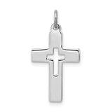 Cut-out Cross Charm Pendant in Real 925 Sterling Silver