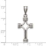 Antiqued Cross Charm Pendant in Real 925 Sterling Silver