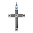 Enameled and Blue CZ Charm Pendant in Real 925 Sterling Silver