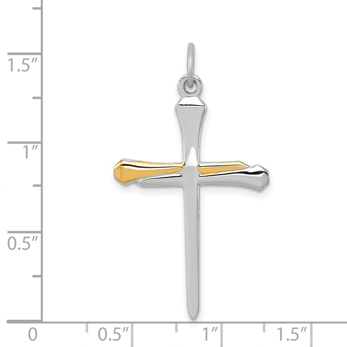 Nail Cross Charm Pendant in Real 925 Sterling Silver