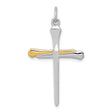 Nail Cross Charm Pendant in Real 925 Sterling Silver