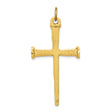 Gold Plated Nail Cross Charm Pendant in Real 925 Sterling SIlver