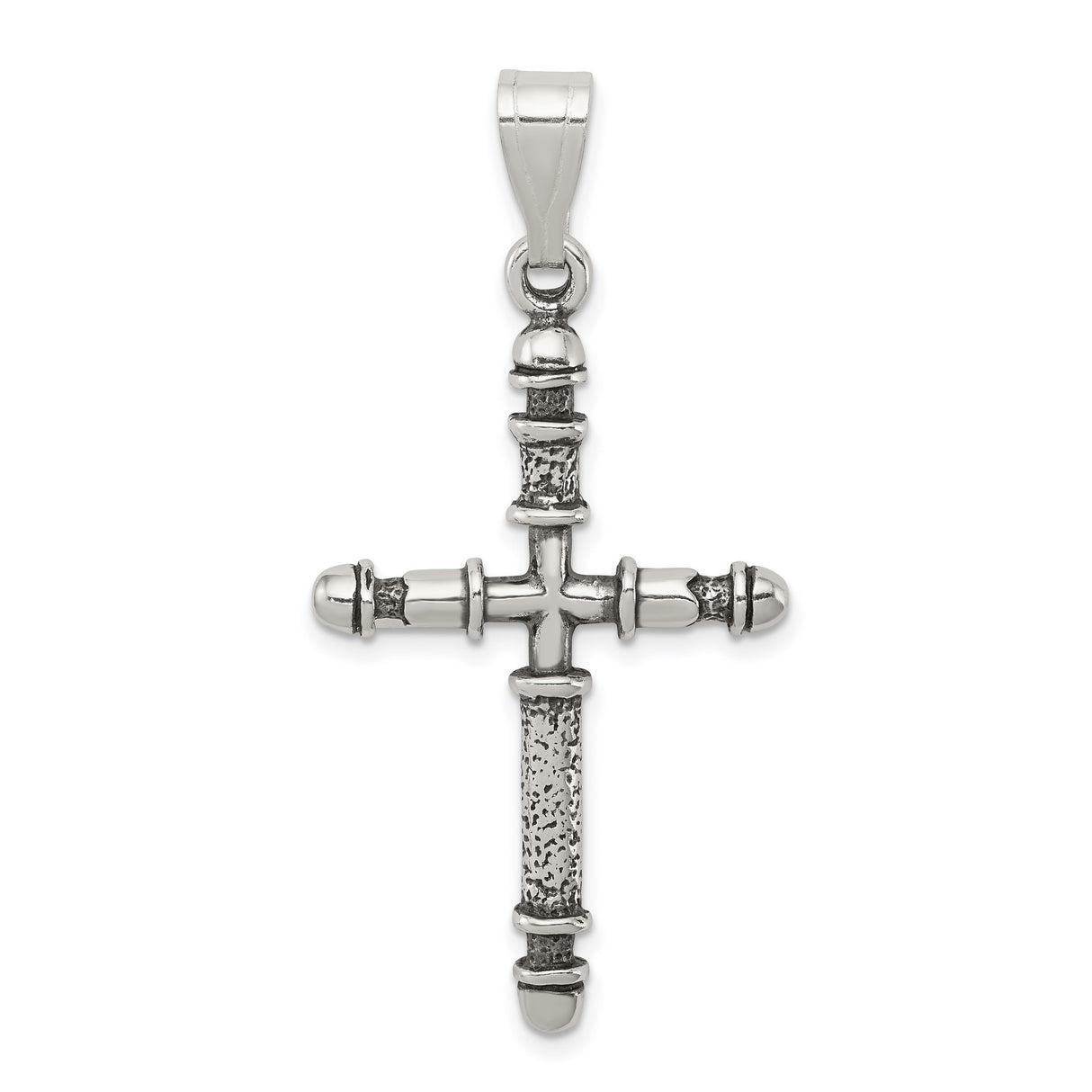 Antiqued Cross Charm Pendant in Real 925 Sterling Silver