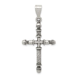 Antiqued Cross Charm Pendant in Real 925 Sterling Silver