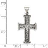 Antiqued Cross Charm Pendant in Real 925 Sterling Silver