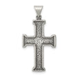 Antiqued Cross Charm Pendant in Real 925 Sterling Silver