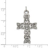 Celtic Cross with Triquetra Symbols Charm Pendant in Real 925 Sterling Silver