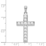 CZ Cross Charm Pendant in Real 925 Sterling Silver