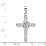 CZ Cross Charm Pendant in Real 925 Sterling Silver