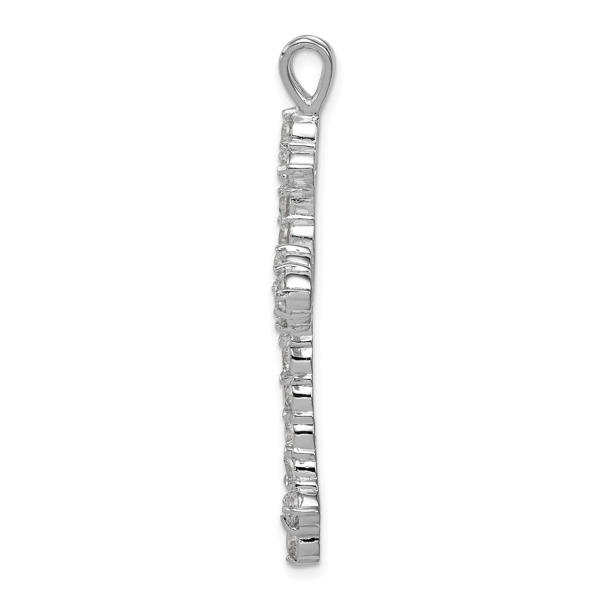 CZ Cross Charm Pendant in Real 925 Sterling Silver