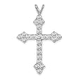 CZ Cross Charm Pendant in Real 925 Sterling Silver