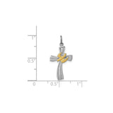 Sterling Silver Cross Pendant with Gold Vermeil Dove Symbol, Religious Faith Jewelry