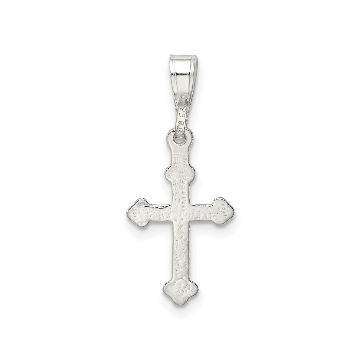 Sterling Silver Cross Pendant with Sleek Bail and Flared Edges for Men and Women