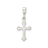 Sterling Silver Cross Pendant with Sleek Bail and Flared Edges for Men and Women