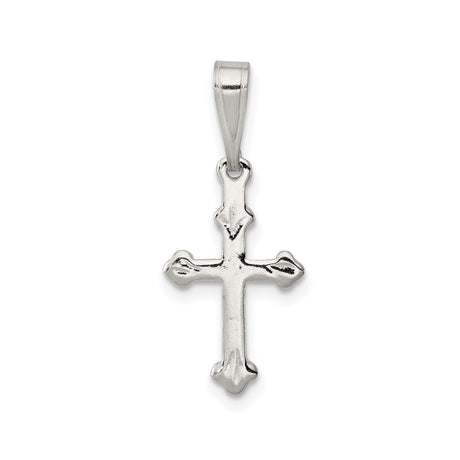 Sterling Silver Cross Pendant with Sleek Bail and Flared Edges for Men and Women