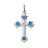 Sterling Silver Patonce Cross Pendant with Starburst Design Religious Jewelry