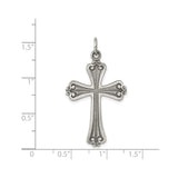 Sterling Silver Cross Pendant with Antique Finish, Baroque Gothic Style for Men and Women
