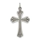Sterling Silver Cross Pendant with Antique Finish, Baroque Gothic Style for Men and Women