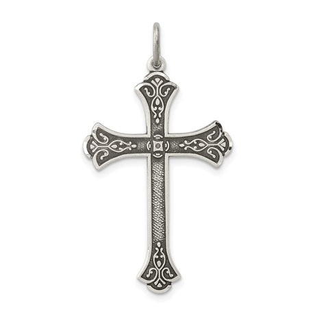 Sterling Silver Cross Pendant with Gothic, Medieval, and Baroque Details for Men and Women