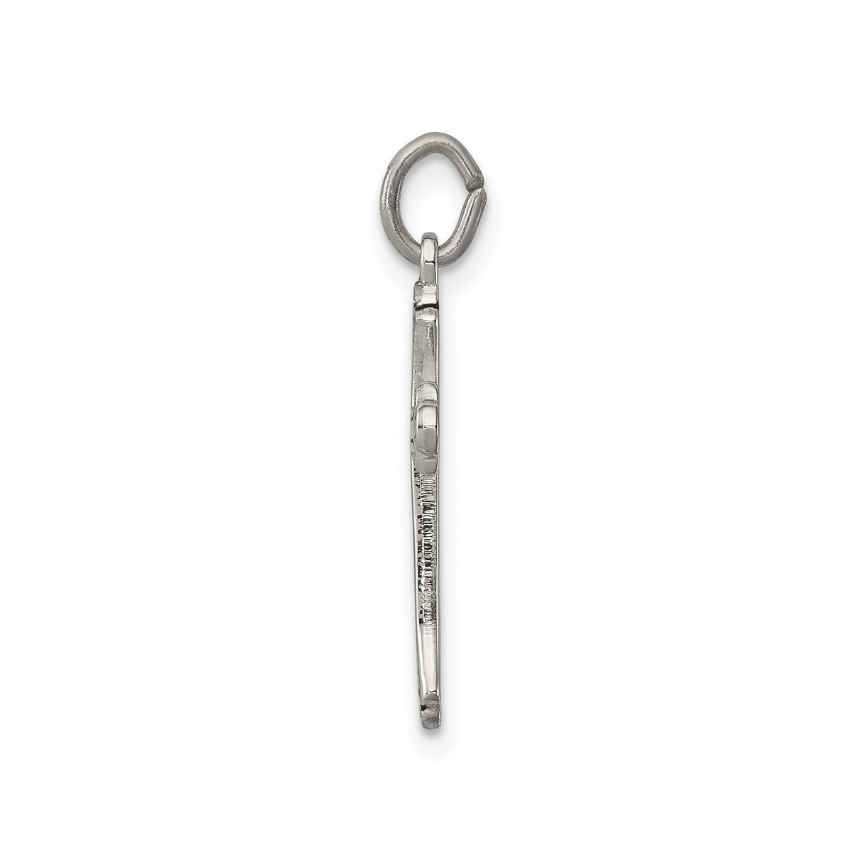 Sterling Silver Cross Pendant with Flared Ends and Baroque Scroll Accents