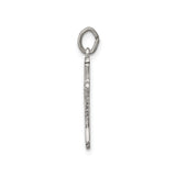 Sterling Silver Cross Pendant with Flared Ends and Baroque Scroll Accents