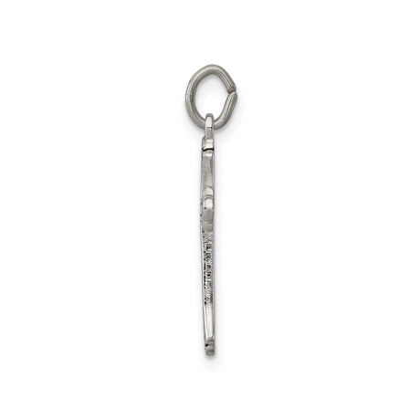 Sterling Silver Cross Pendant with Flared Ends and Baroque Scroll Accents