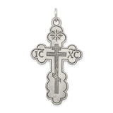 Budded IC XC Eastern Orthodox Cross Charm Pendant in Real 925 Sterling Silver