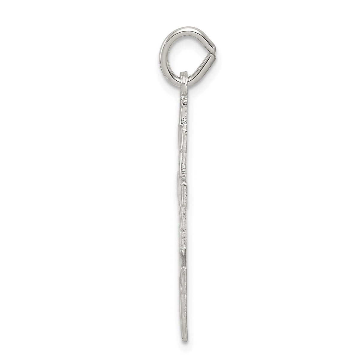 Sterling Silver Eastern Orthodox Cross Pendant, Polished Flat Back Religious Charm for Men and Women
