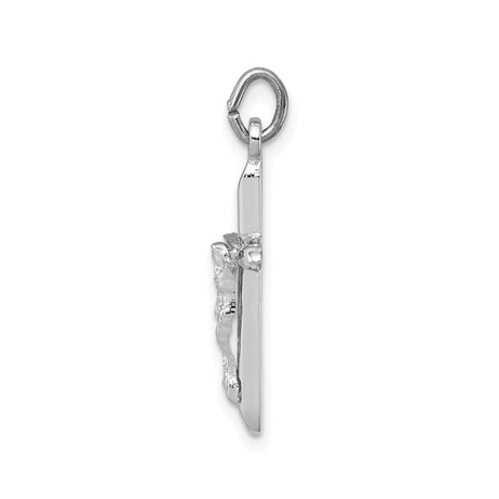 Sterling Silver Crucifix Cross Pendant with Sculpted Jesus, Religious Unisex Charm