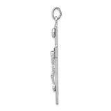 Sterling Silver Crucifix Pendant with Detailed Jesus Cross, Christian Religious Symbol