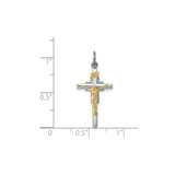 Sterling Silver Crucifix Cross Pendant with Textured Jesus Detail, Gold Vermeil INRI Design
