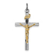Sterling Silver Crucifix Cross Pendant with INRI and Sunburst Design for Men and Women