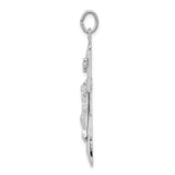 Sterling Silver Crucifix Pendant with Jesus INRI Charm, Religious Catholic Jewelry for Men and Women