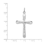 Sterling Silver Crucifix Pendant with Jesus INRI Charm, Religious Catholic Jewelry for Men and Women