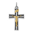Sterling Silver Crucifix Cross Pendant with Gold Vermeil Detailing and INRI Banner