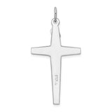 Sterling Silver Crucifix Pendant with Black Enamel, Jesus Charm, Religious Design