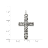 Sterling Silver Crucifix Cross Pendant with Raised Jesus and INRI Detail