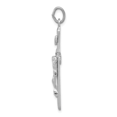 Sterling Silver Crucifix Pendant with Jesus on Latin Cross, Religious Design for Men and Women