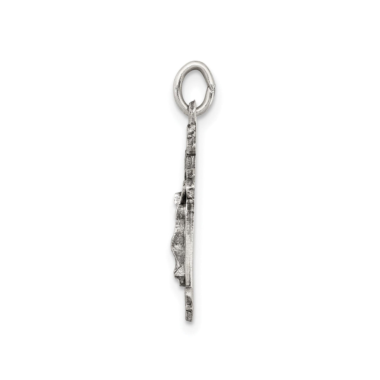 Sterling Silver Crucifix Cross Pendant with Jesus and Gothic Filigree Design